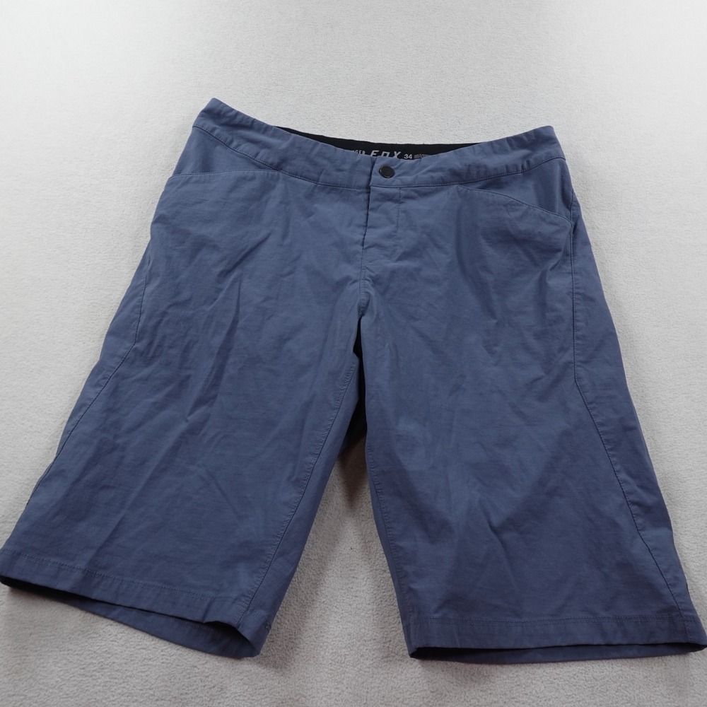 Fox Ranger Shorts Mens 34 Blue 11" Racing Mountain Biking Cycling Stretch